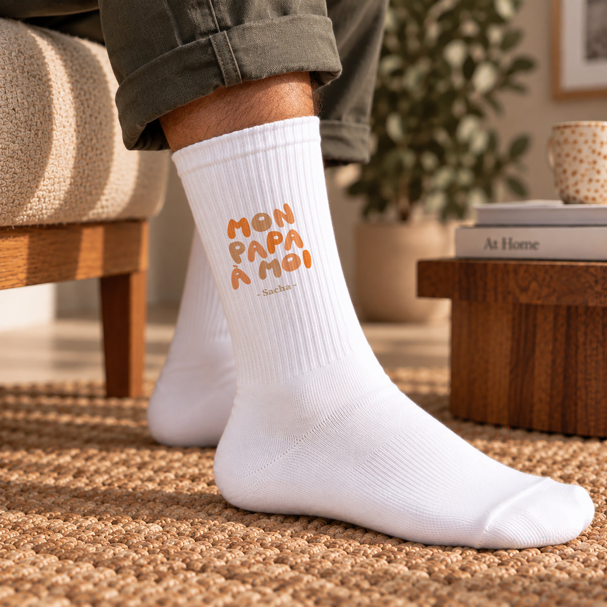 Chaussettes homme Blanches Mon Papa à Moi photo N° 2