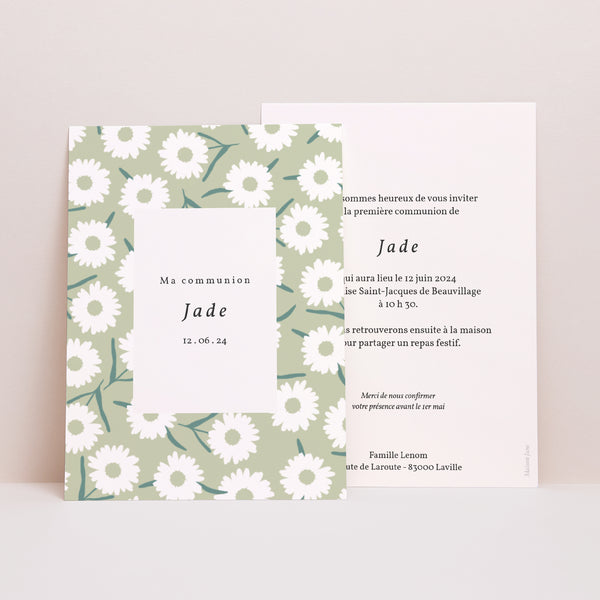 Faire-part Communion Portrait Douceur de printemps photo