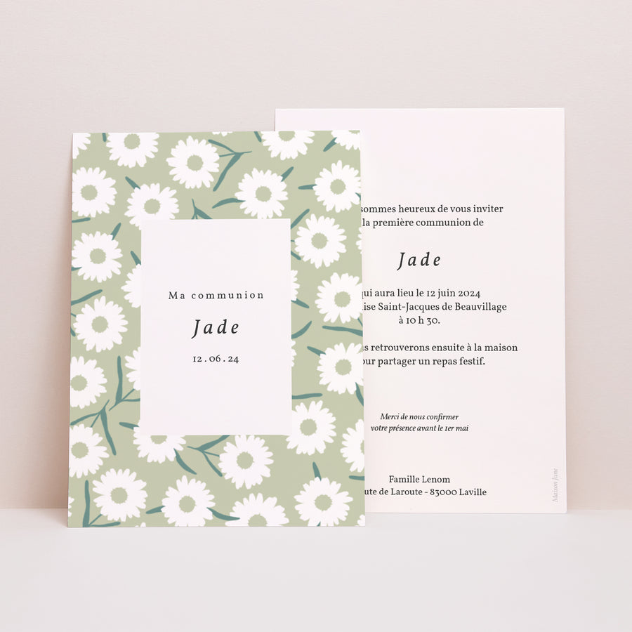 Faire-part Communion Portrait Douceur de printemps photo