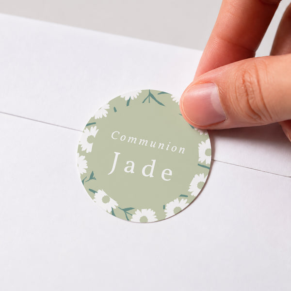 Sticker Communion Rond Douceur de printemps photo