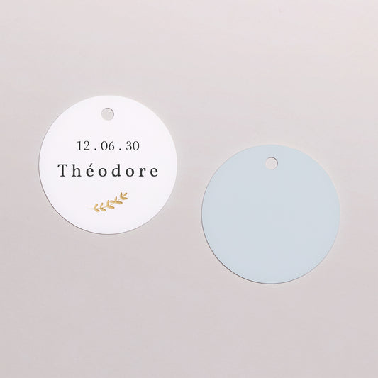 Etiquette perforée Communion Ronde Hirondelle de Printemps Communion photo