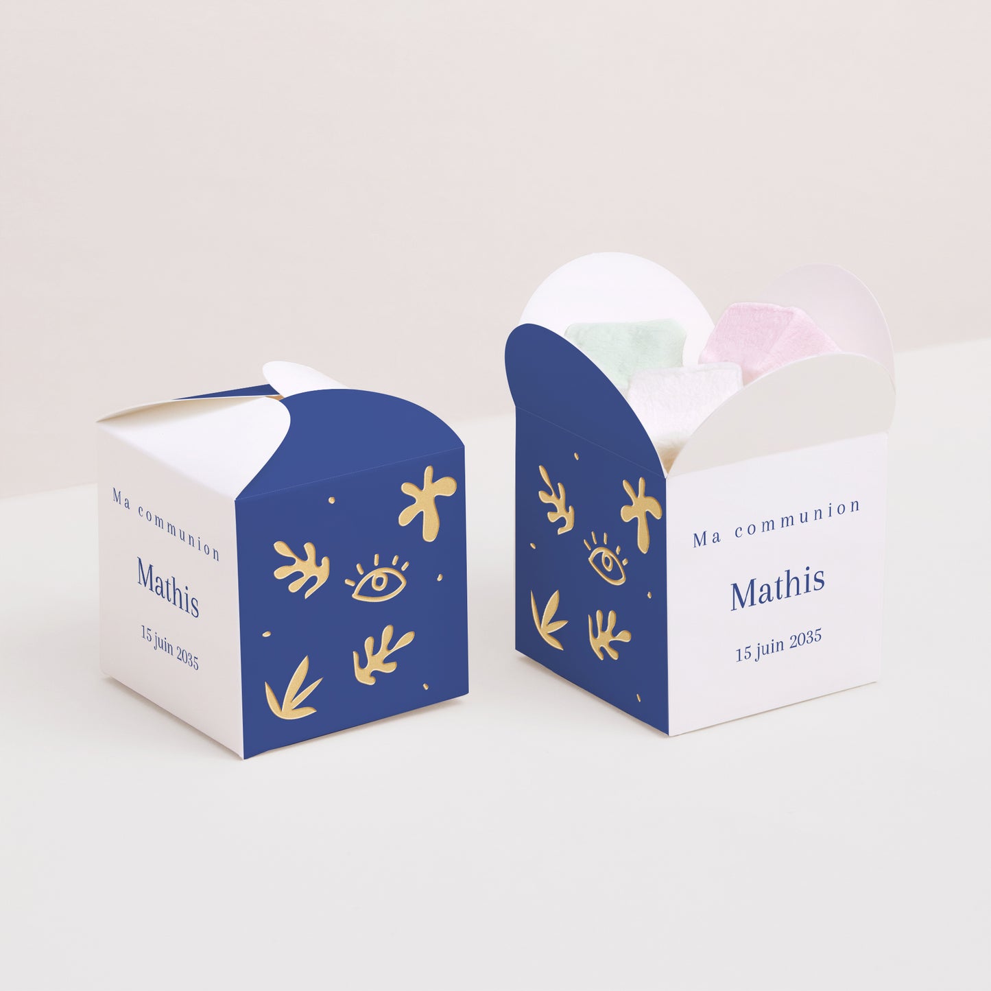 Boîte à dragées Communion Ouverture papillon À la manière du Fauvisme photo N° 2