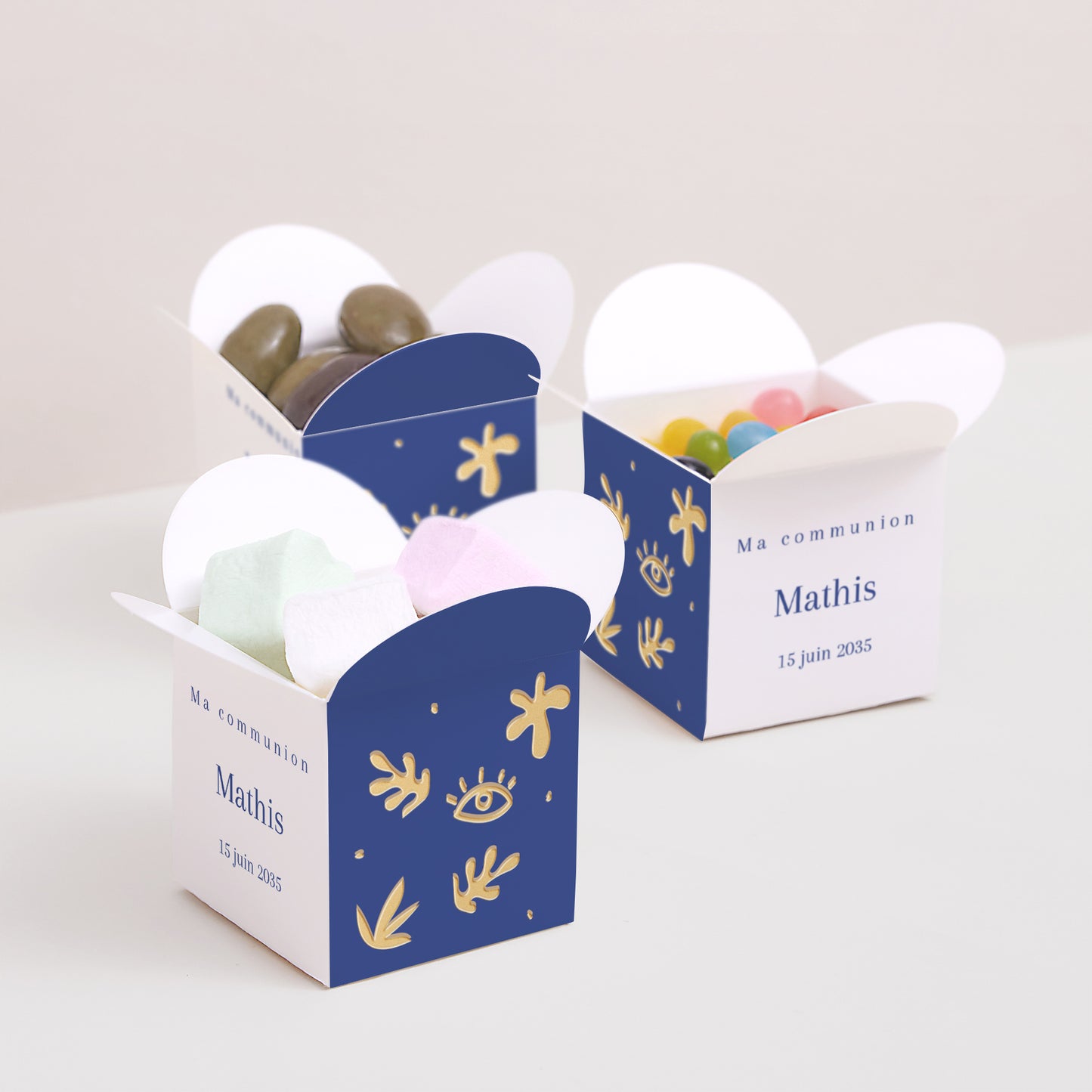 Boîte à dragées Communion Ouverture papillon À la manière du Fauvisme photo N° 3