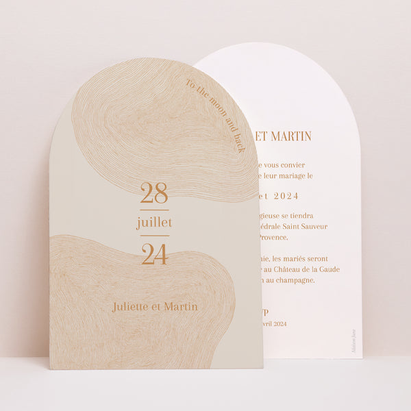 Faire-part Mariage Arche Terre d'Ocre photo