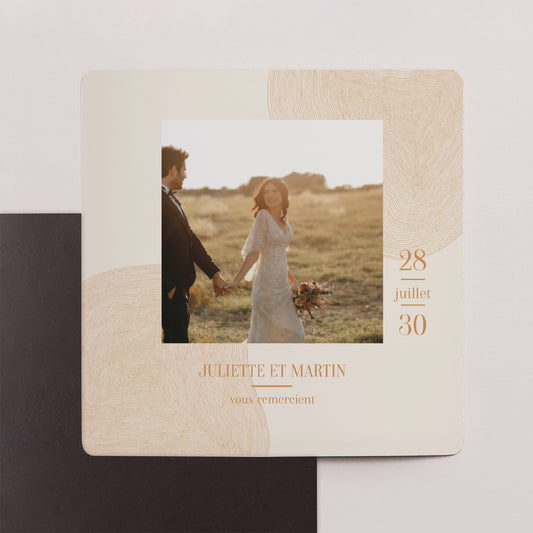 Remerciements Mariage Lot de 9, magnétique Terre d'Ocre photo