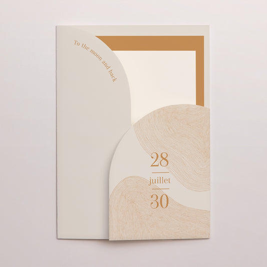 Faire-part Mariage Pochette 2 cartes Terre d'Ocre photo