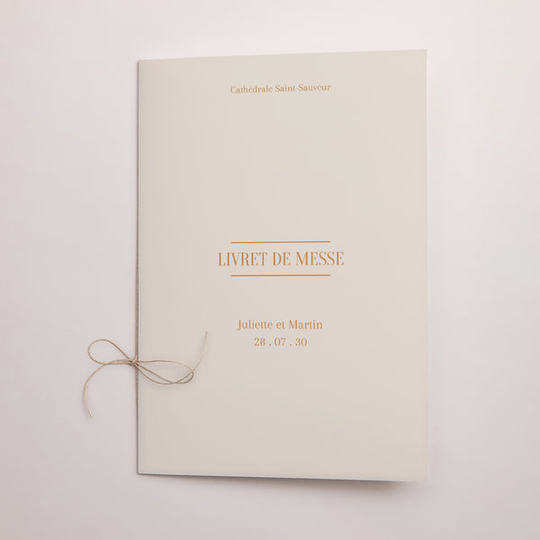 Livret de messe Mariage Double volet Terre d'Ocre photo
