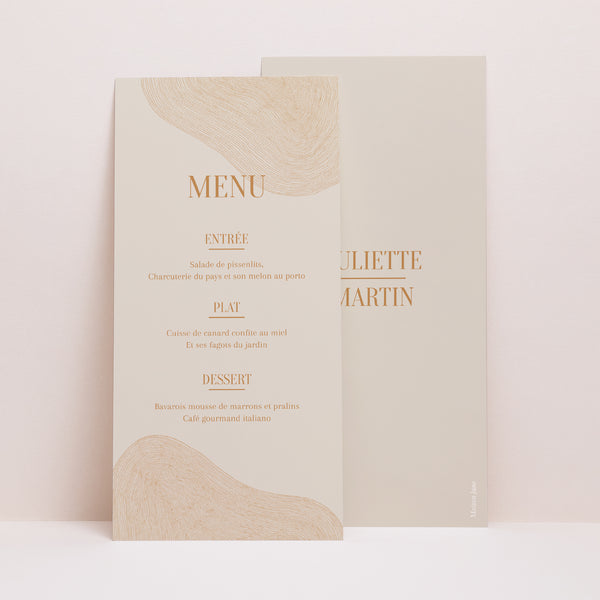 Menu Mariage Panoramique portrait Terre d'Ocre photo