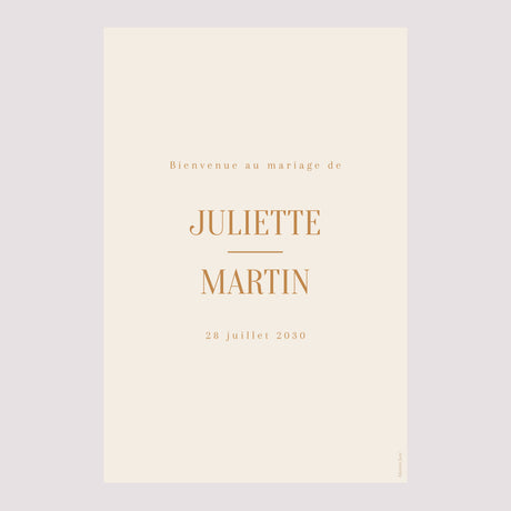 Panneau bienvenue Mariage Portrait 60 x 90 cm Terre d'Ocre