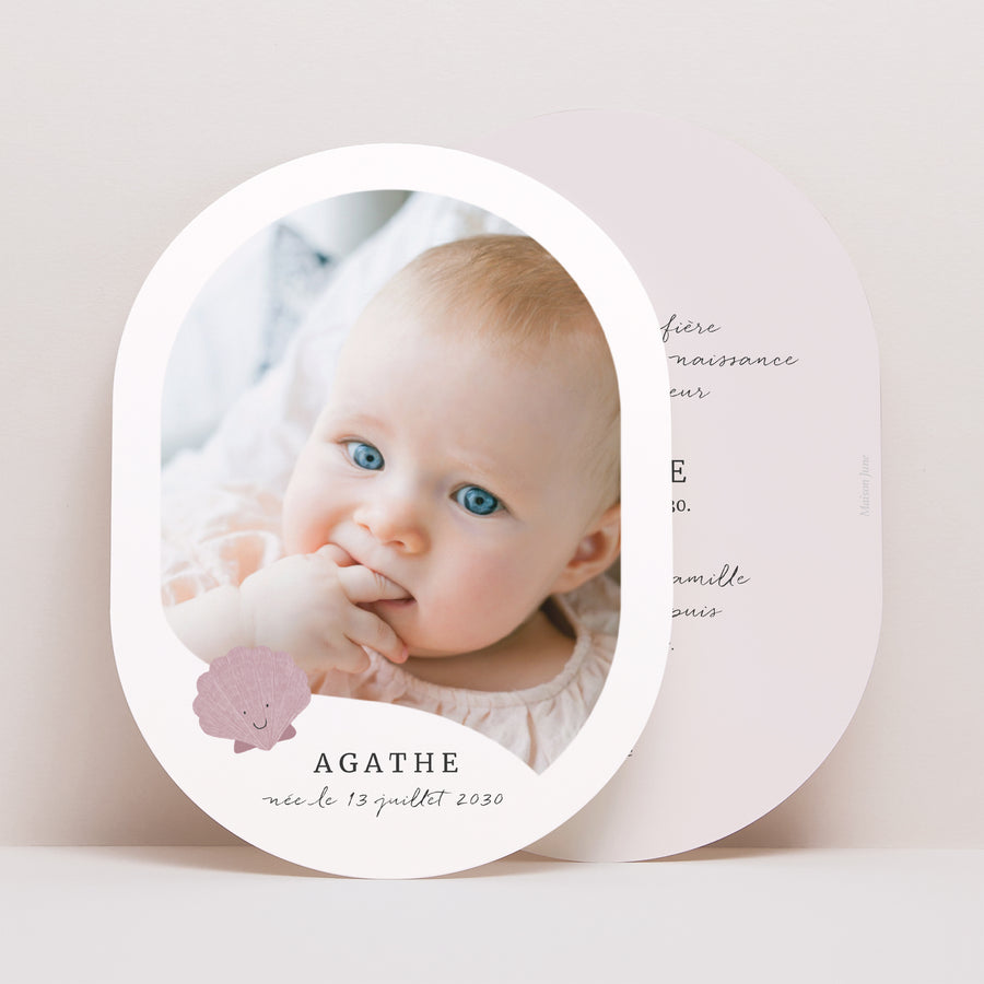 Faire-part Naissance Ovale Compostelle photo