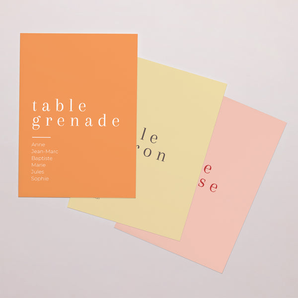 Marque table Mariage Rectangle Un été acidulé photo