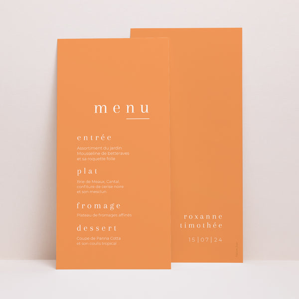 Menu Mariage Panoramique portrait Un été acidulé photo