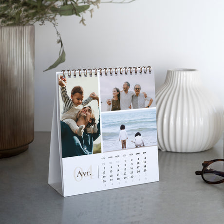 Calendrier Fin d'année Bureau, chevalet Couronne de Noël Ovale