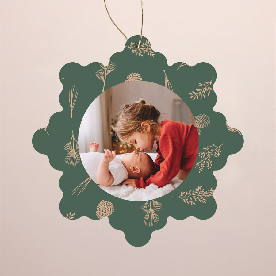 Carte de Noel Fin d'année Flocon à suspendre Tendre Noël photo