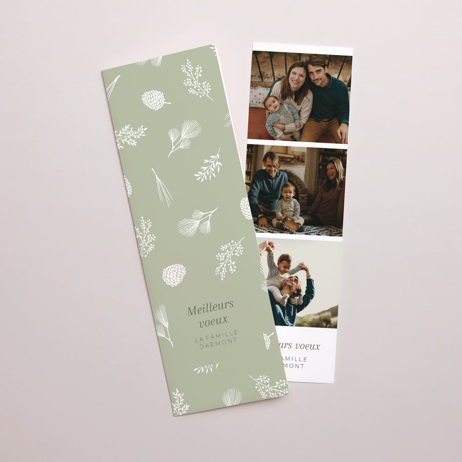 Carte de voeux Fin d'année Marque-page photo Tendre Noël photo