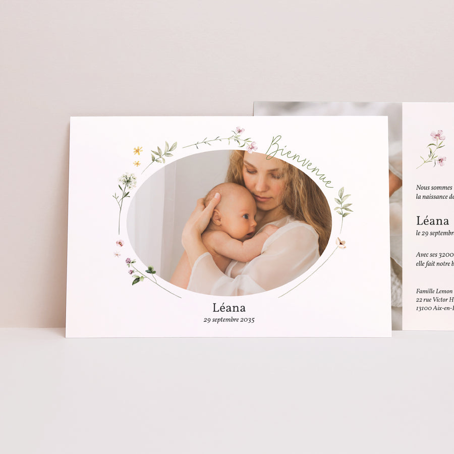 Faire-part Naissance Paysage Floralies photo