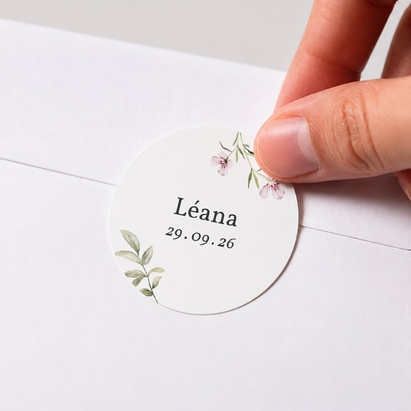 Sticker Naissance Rond Floralies photo