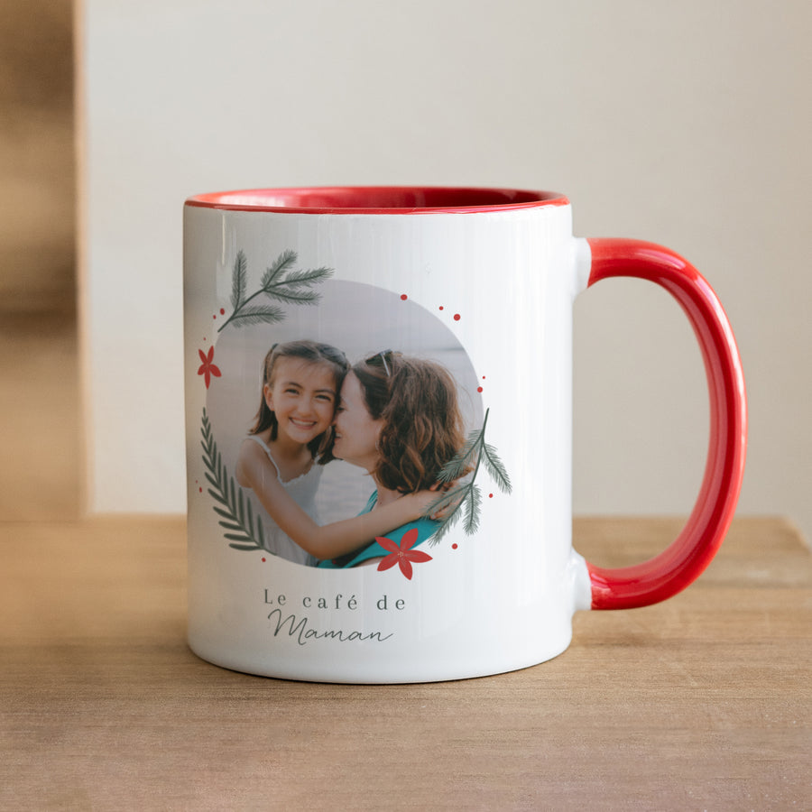 Mug Fin d'année Rouge Boule à souvenirs photo