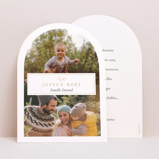 Carte de voeux Fin d'année Petite arche Joyeux Noël cadre dorure photo photo