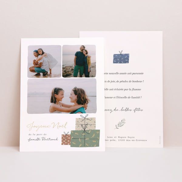 Carte de Noel Fin d'année Portrait Cadeaux photo