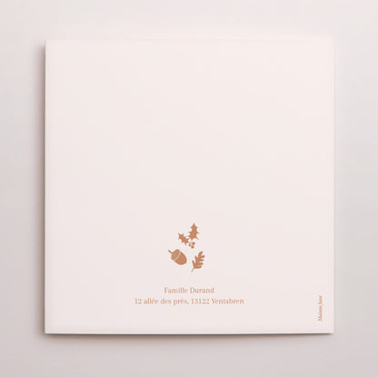 Carte de Noel Fin d'année Carré double volet composition circulaire noël terracotta photo N° 3