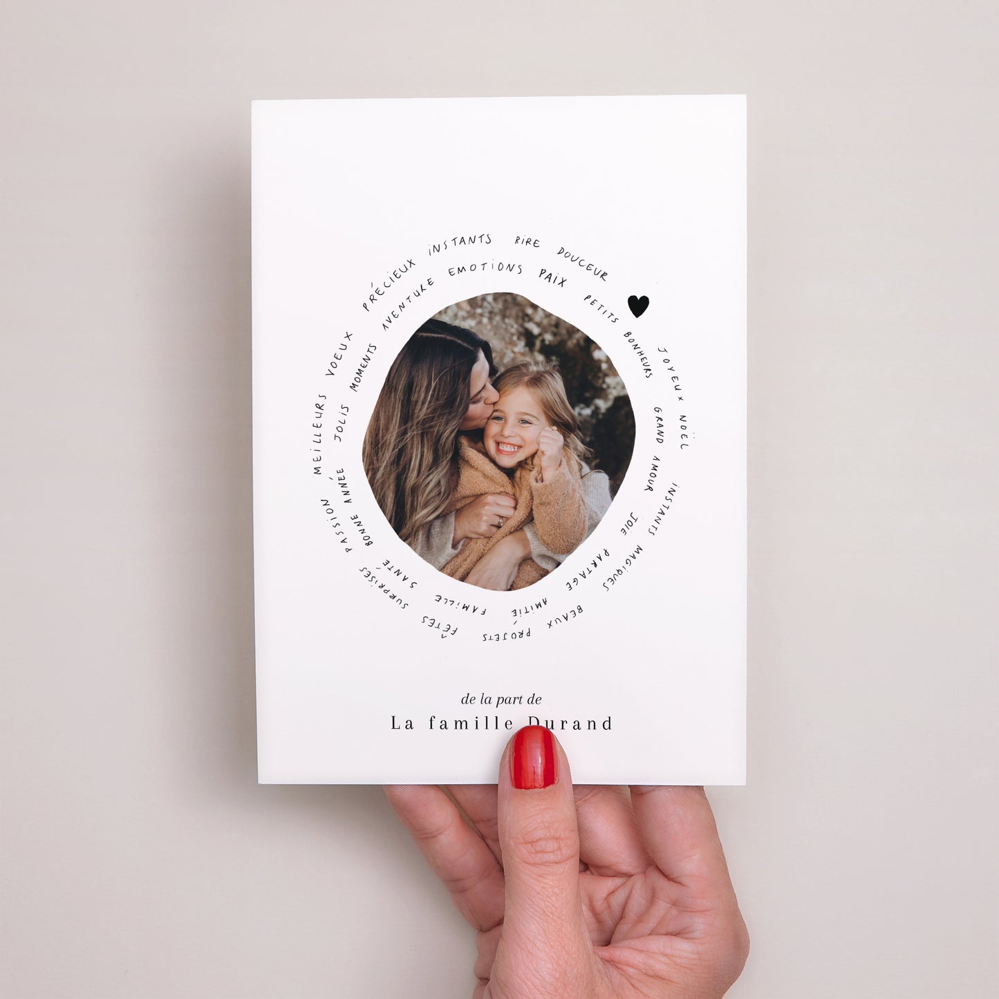 Carte de Noel Fin d'année Portrait photo, petits mots photo N° 2