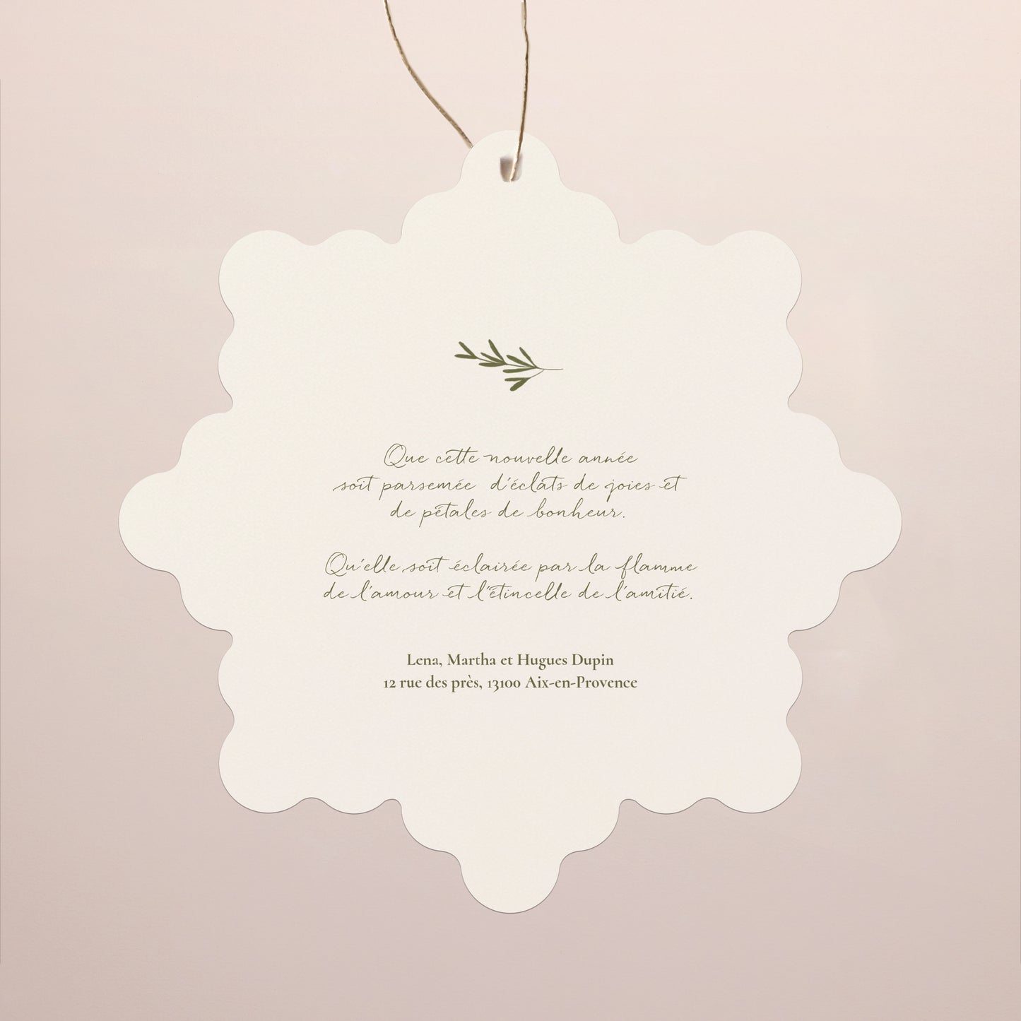 Carte de Noel Fin d'année Flocon à suspendre Esprit de noël II photo N° 2