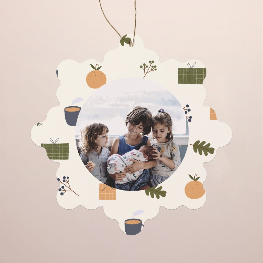 Carte de voeux Fin d'année Flocon à suspendre Esprit de noël II photo