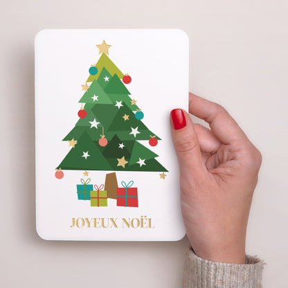 Carte de Noel Fin d'année Portrait, bords arrondis Sapins photo N° 2