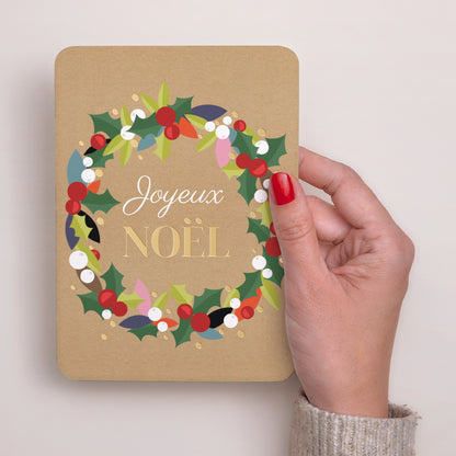 Carte de Noel Fin d'année Portrait, bords arrondis Couronne photo N° 2