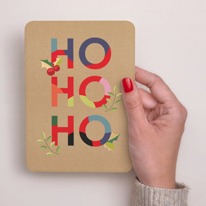 Carte de Noel Fin d'année Portrait, bords arrondis Hohoho photo N° 2