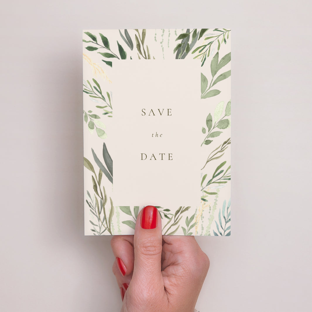 Save the date Mariage Portrait Végétal, Eclats Dorés photo N° 2