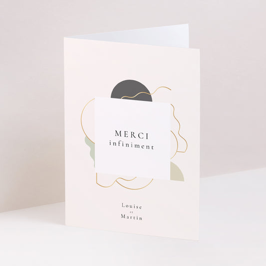Remerciements Mariage Portrait double volet Ondulations Modernes photo