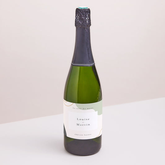 Etiquette bouteille Mariage Paysage Ondulations Modernes photo