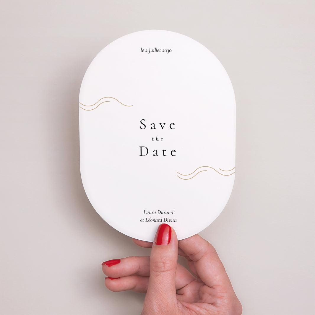 Save the date Mariage Ovale Ondulations d'Amour photo N° 2