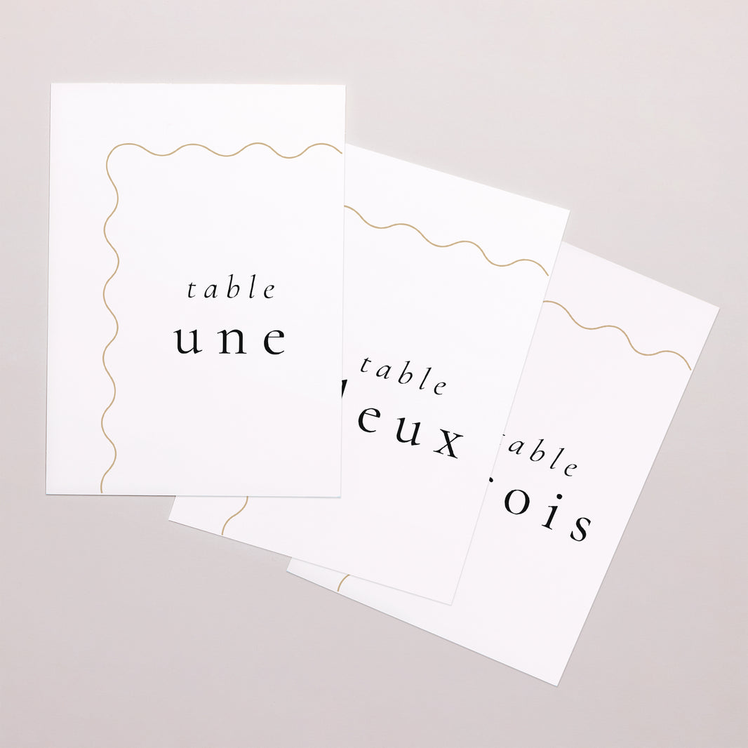 Marque table Mariage Rectangle Ondulations d'Amour photo N° 1