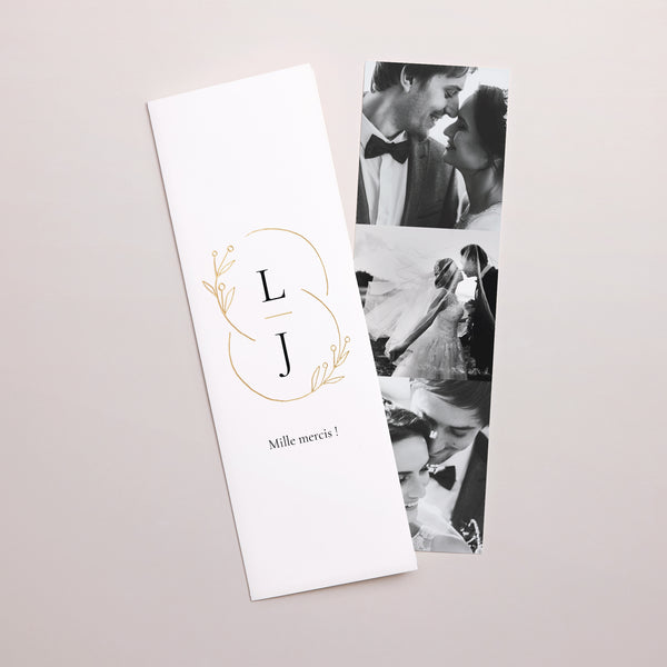 Remerciements Mariage Marque-page photo Infini Floral photo