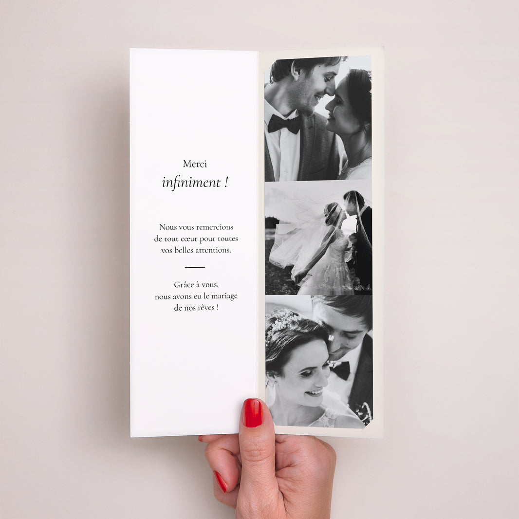 Remerciements Mariage Marque-page photo Infini Floral photo N° 2