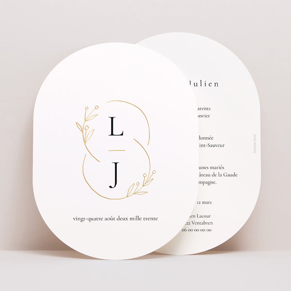 Faire-part Mariage Ovale Infini Floral photo