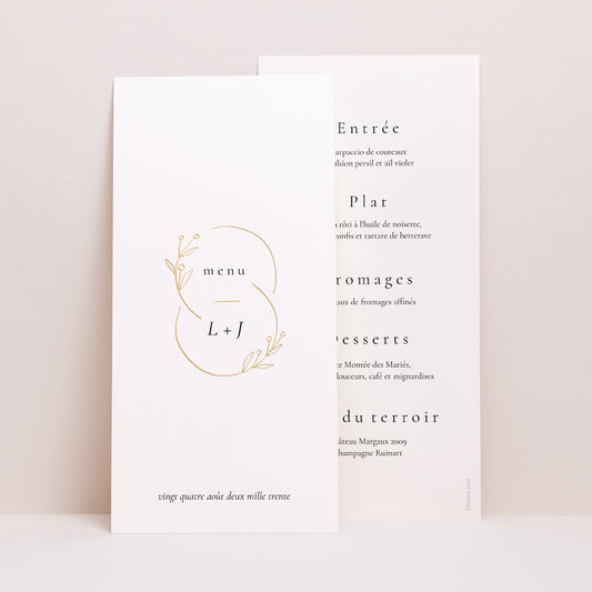 Menu Mariage Panoramique portrait Infini Floral photo