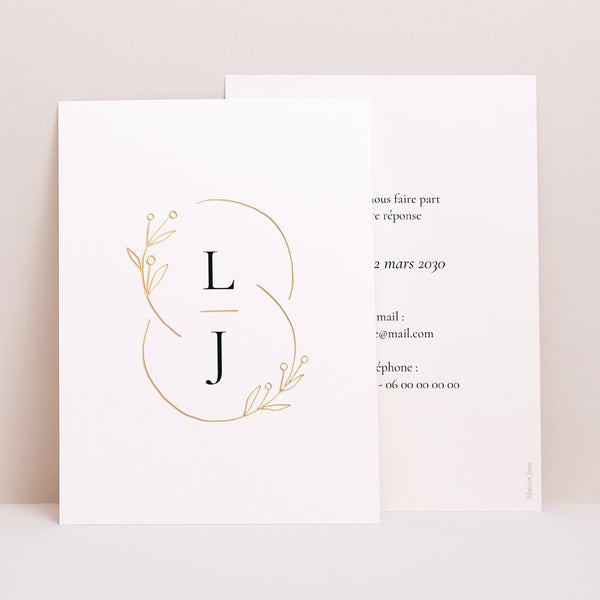 Carton réponse Mariage Portrait Infini Floral photo