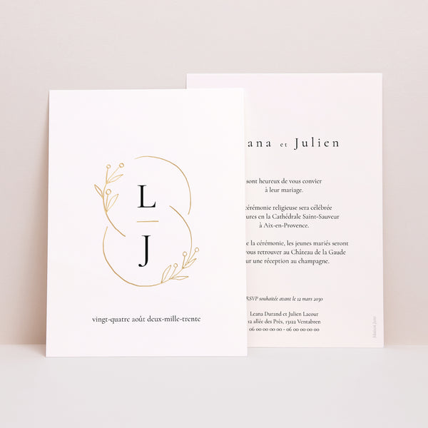Faire-part Mariage Portrait Infini Floral photo