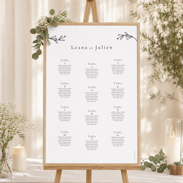 Plan de table Mariage Portrait Infini Floral photo