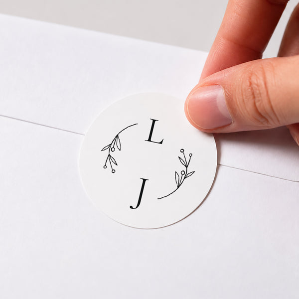 Sticker Mariage Rond Infini Floral photo