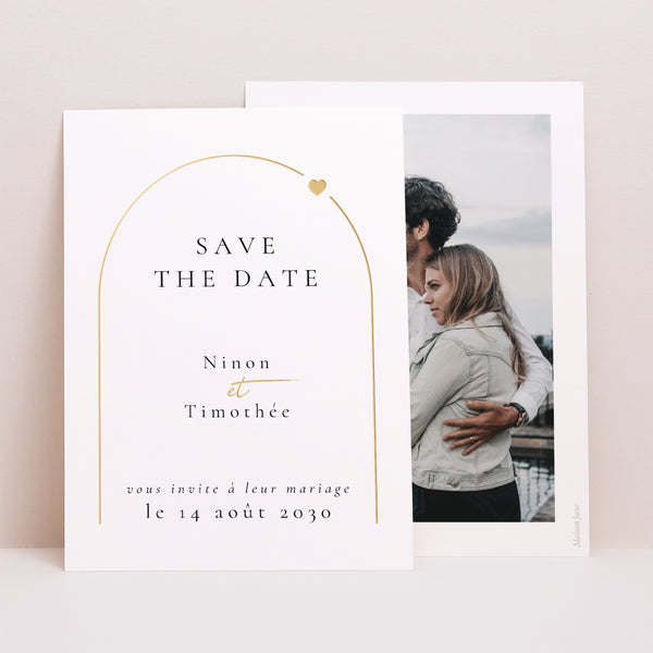 Save the date Mariage Portrait Amour infini photo