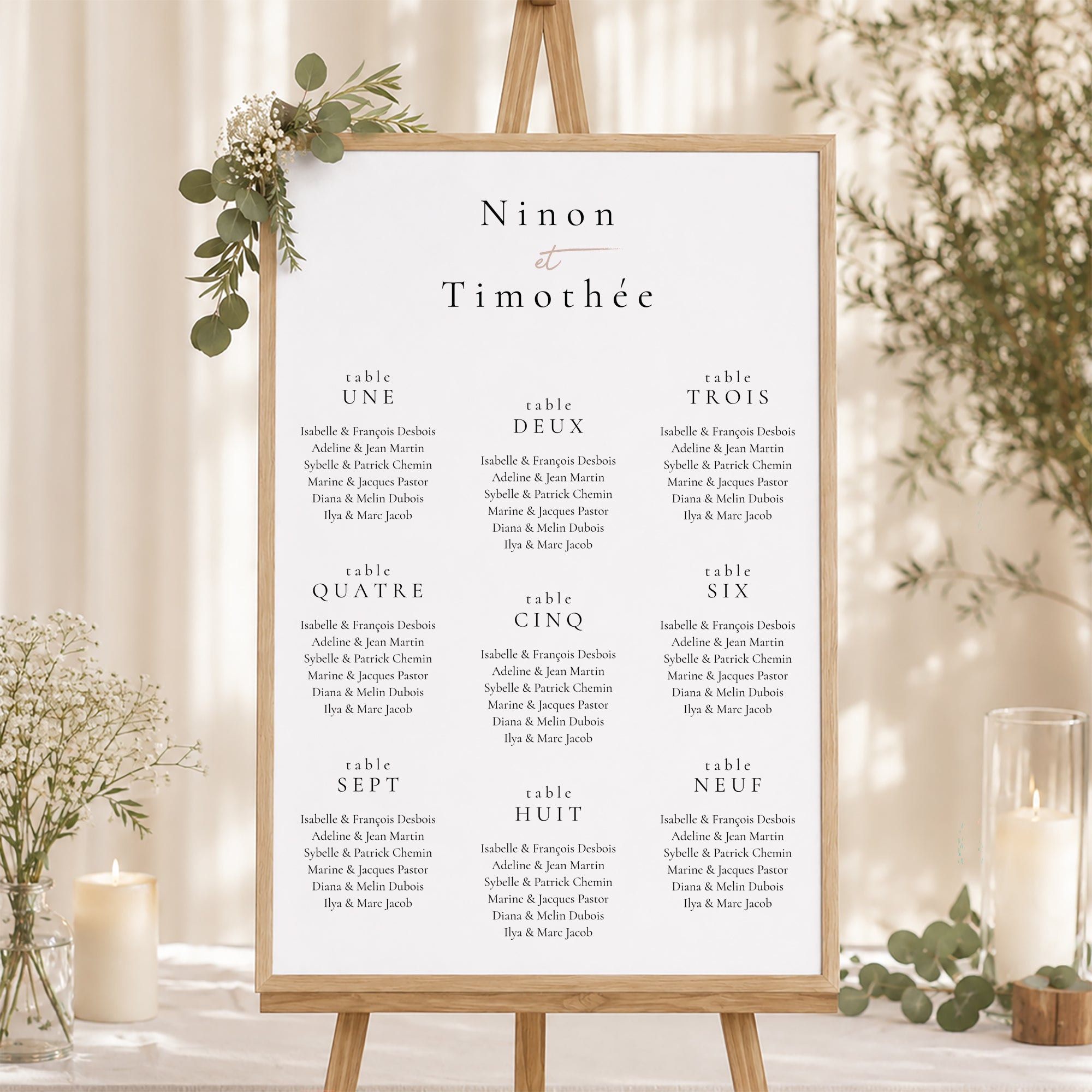 Plan de table Mariage Portrait Amour infini photo N° 1