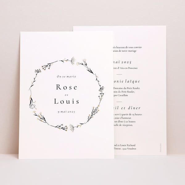 Faire-part Mariage Grand format rectangle Harmonie Végétale photo