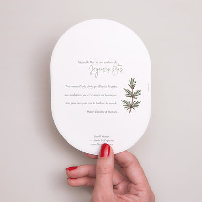 Carte de Noel Fin d'année Ovale Biscuit d'hiver photo N° 3