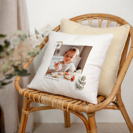 Coussin Fin d'année Beige naturel Biscuit d'hiver