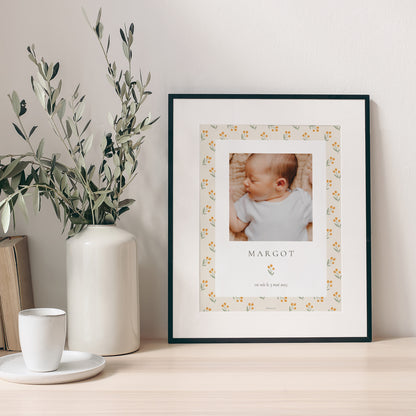 Affiche Naissance Portrait body fleuri photo N° 1